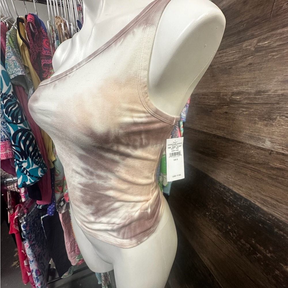 American Eagle Outfitters One Shoulder Asymmetrical Tie Dye Top